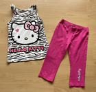 2 tlg. Mädchen Set Sommer T-Shirt +  Capri-Hose Gr. 122/128 Hello Kitty