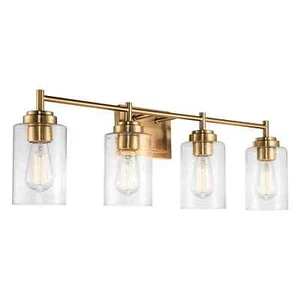 Kira Home Brenton 32" 4-Light Modern Chic Vanity / Bathroom Light + Seeded Cylin - Picture 1 of 7