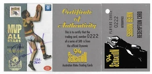 1994 Dynamic Sensation MVP All Stars Signature (CC5) Shaun REHN Adelaide 222/500 - Picture 1 of 1