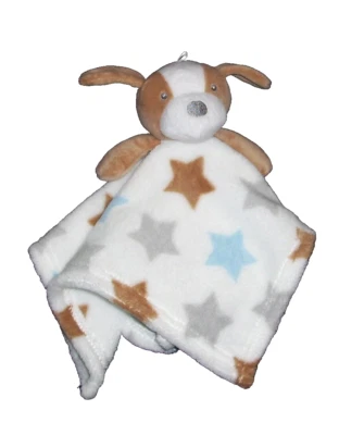 Cobertor Baby Essentials estrelas filhote de cachorro azul cinza marrom acastanhado AD Sutton Sons - Imagem 1 de 4