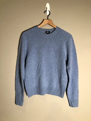 Uniqlo Mujer Bebé Azul 100% Lana Manga Larga Acogedor Cuello Redondo Suéter Talla XS Foto 1 de 4