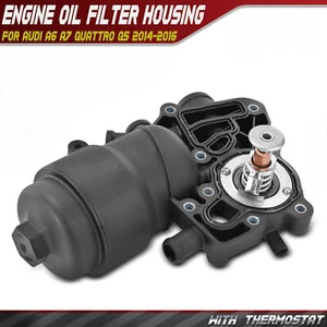Engine Oil Filter Housing w/ Thermostat for Audi A6 A7 Quattro Q5 2014-2016 3.0L - Picture 1 of 9