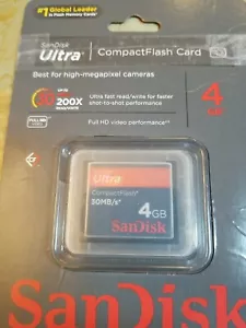 SanDisk CF 4GB Ultra 30MB/s Compact Flash Memory Card 15MB/s (SDCFH-004G-A11C) - Picture 1 of 7