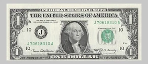1969C $1 Kansas City seconda stampa errore allineamento difettoso banconota da un dollaro - Foto 1 di 11
