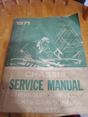 1971 CHEVROLET CORVETTE SERVICE MANUAL SHOP BOOK OEM GM REPAIR nova camaro CHEVY - Image 1 of 4