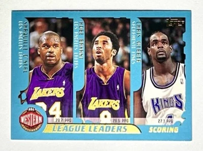 2001-02 Topps NBA League Leaders Kobe Bryant Shaquille O’Neal Webber Lakers #215 - Image 1 of 4