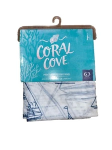 "Veleros con panel de ventana impreso Coral Cove 63"" de largo 42"" de ancho". Náutica, costera - Imagen 1 de 4