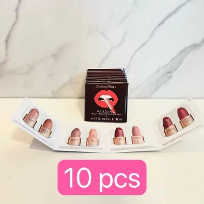 10 x Charlotte Tilbury Kissing Matte Revolution Lipstick Sample Card Packette - Image 1 of 3