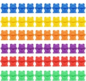 Farbige zählende Bären, 60 Stück Farbsortierbären (grün & lila & blau - Bild 1 von 7