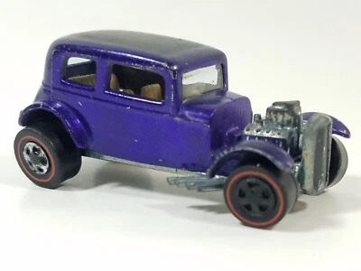Redline Hot Wheels Mattel púrpura 1969 clásico 32 Ford Vicky interior blanco EE. UU. Foto 1 de 4