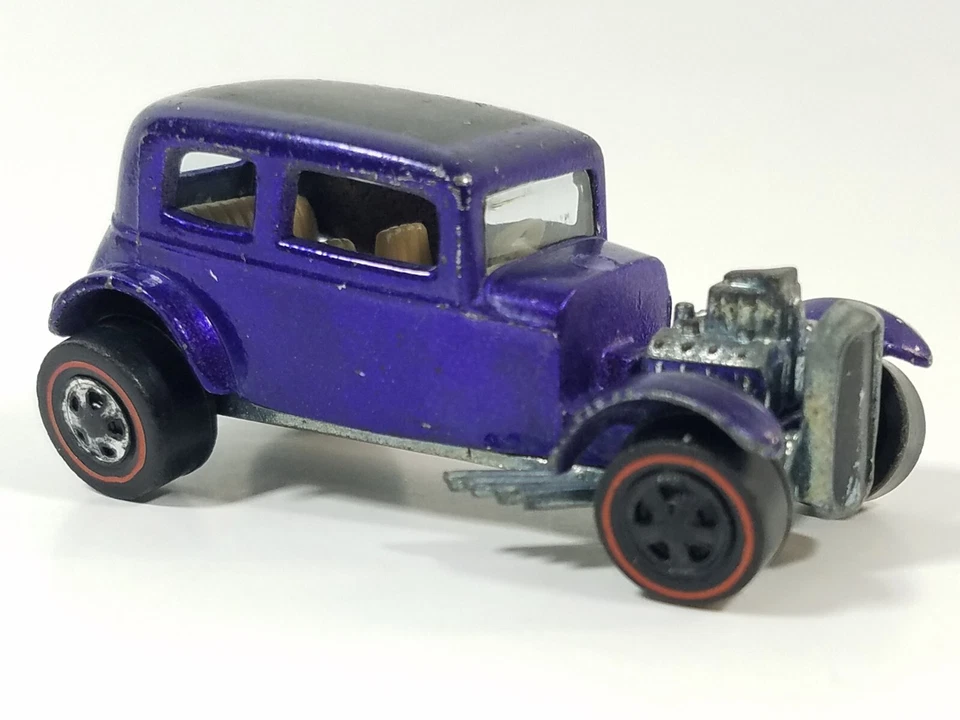 Redline Hot Wheels Mattel púrpura 1969 clásico 32 Ford Vicky interior blanco EE. UU. Foto 1 de 4