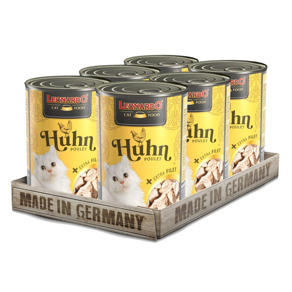 6 x 400 g LEONARDO Huhn + extra Filet Nassfutter Katzenfutter - Bild 1 von 1