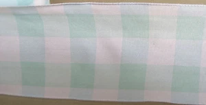 5 Yds. BLUE & WHITE PLAID WIRE EDGE RIBBON 2 1/2" W - Picture 1 of 1