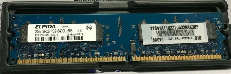 Elpida 2GB PC2(DDR2)  6400U Ram  EBE21UE8AFFA-8G-F Memory RAM DDR2 DDR 2 RAM - Image 1 of 1