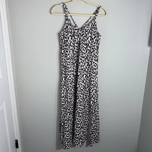 Pact Spaghetti Strap Sleeveless Midi Dress-Organic Cotton-Cheetah Print-Medium - Picture 1 of 8