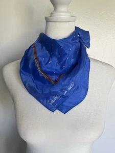 Diane von Furstenberg Seidentuch Vintage 22" blau mit Tupfen Seide DVF Japan - Bild 1 von 12