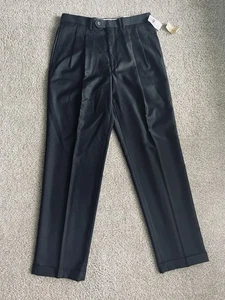 New Mens Lauren Ralph Lauren Creased Dress Pants Wool and Cashmere Black 34x34 - Picture 1 of 15
