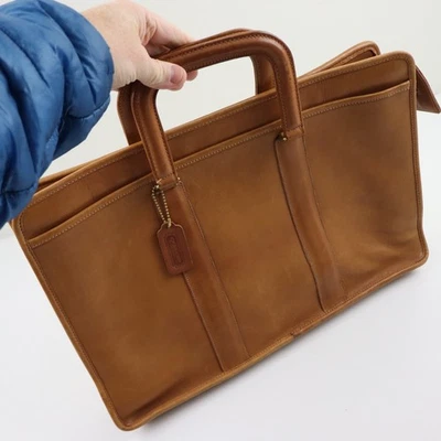 De colección Coach Cuero Embajada Maletín Cartera Bolso de Mano Marrón Hecho en EE. UU. #5090 Foto 1 de 4