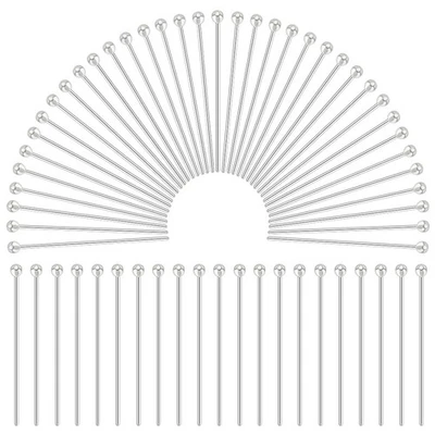 PH Pandahall 60 piezas prendedores de cabeza de bola de plata de ley 925, alfileres para hacer joyas de 20 mm Foto 1 de 4