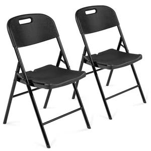 33"Commercial Plastic Folding Chairs Stackable Picnic Party Seats Indoor Outdoor - Picture 1 of 7