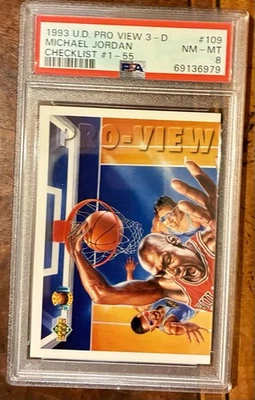 1993 Upper Deck Pro View 3-D #109 Michael Jordan Checklist graded PSA 8 NM-MT - Image 1 of 3