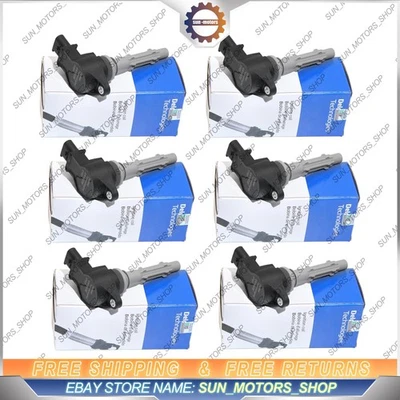 OEM Delphi Set of 6 Ignition Coils for Mercedes C280 C300 E280 E300 A2729060060 - Image 1 of 4