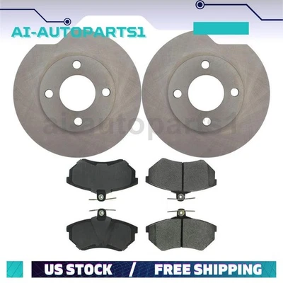 Kit de rotores de freno delanteros + pastillas de freno para Audi 5000 1980 1981 1982 1983 Foto 1 de 4