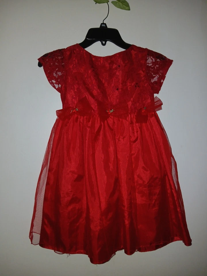 Vestido de ensueño rojo de fiesta talla 6X para niñas pequeñas manga corta cremallera trasera Foto 1 de 4