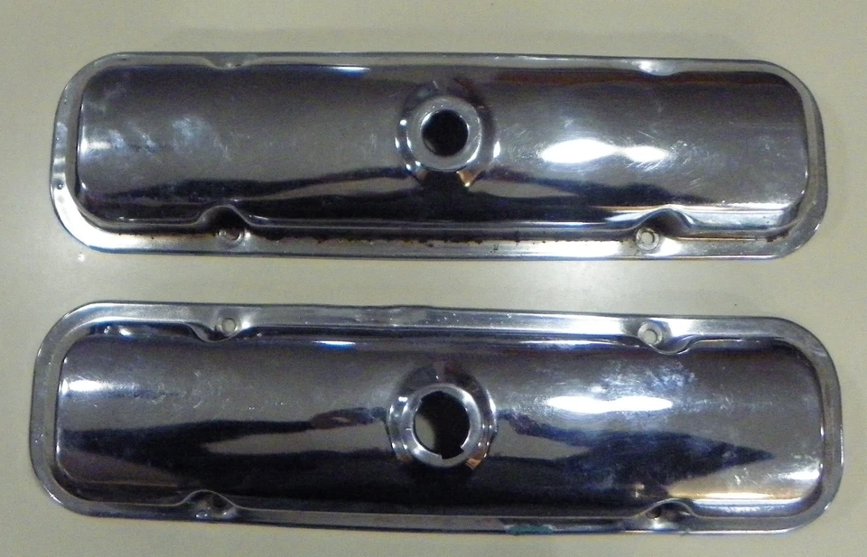 CUBIERTAS DE VÁLVULA CROMADAS ORIGINALES GTO LEMANS FIREBIRD TRANS AM CATALINA BONNEVILLE 4 Foto 1 de 2