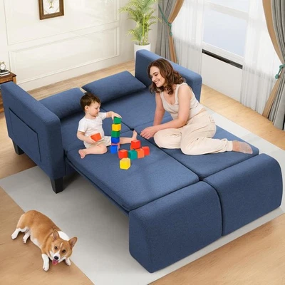 Sofá cama Loveseat de 58 pulgadas de ancho, sofá cama convertible 6 en 1, sofá extraíble🛋️ Foto 1 de 4