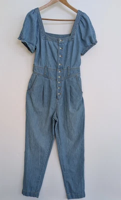 Джинсовый комбинезон ANTHROPOLOGIE Pilcro с квадратным вырезом и коротким рукавом 6 - дефектный - Изображение 1 из 4