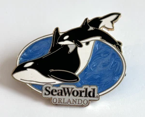 Seaworld Sea World Shamu Mom & Baby Orca Seaworld Orlando LE Lapel Pin - Picture 1 of 3