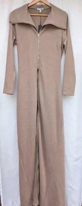 Fashion Nova Wmns Sort Through It Ribbed Jumpsuit Taupe Sz 1X NWT Stretch  - Picture 1 of 9