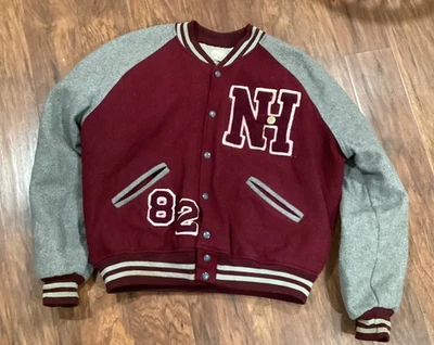 Chaqueta Letterman Felco Vintage Años 60 Cuero Lana Foto 1 de 4