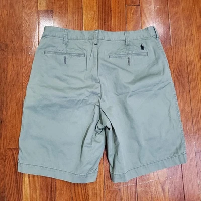 Шорты мужские Polo Ralph Lauren 34 оливково-зеленые свободные крой Chino плоские спереди для гольфа - Изображение 1 из 4