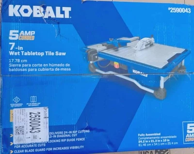 Sierra para azulejos de mesa húmeda con cable Kobalt 5 amperios 7 en hoja NUEVA Foto 1 de 3