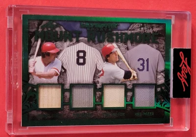 Johnny Bench TARJETA DE MURCIÉLAGO USADA EN EL JUEGO #d2/3 Yogi Berra JERSEY CARLTON FISK Mike Piazza Foto 1 de 3