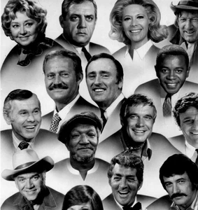Foto de prensa de la NBC 1972 temporada de otoño Carson Lorne Greene Rock Hudson celebridades - Imagen 1 de 3