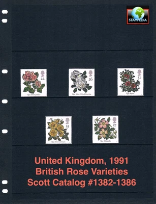 $4.05 Scott Value - 1991 GREAT BRITAIN UK English Roses Flowers CV MNH NH UMM - Image 1 of 4