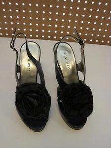 Nine West New Womens Terrain Black Open Toe Heels 5 M Shoes - Picture 1 of 4