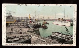 Postal militar de 1904 barcos Navy Yard Brooklyn Nueva York - Imagen 1 de 1