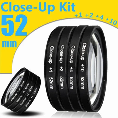 4Pcs Universal 52mm Close-Up Macro Lens Filter Set +1 +2 +4 +10 Kit For Camera - Image 1 of 4
