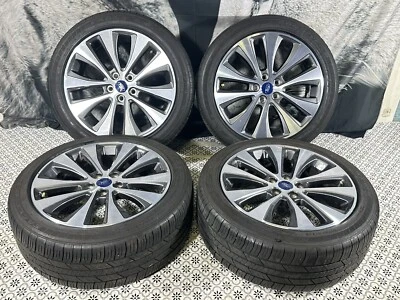 18" FORD FUSION MACHINED GREY WHEELS RIMS & TIRES OEM 2013-2020 10206 - Image 1 of 4