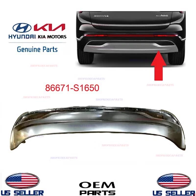 Genuine OEM Rear Bumper Skid Plate 2021-2023 Hyundai Santa Fe Hybrid 86671S1650 - Image 1 of 2