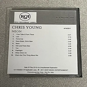 Chris Young Neon CD Promo RCA Record Label Sony Music Plastic Folder - Picture 1 of 5