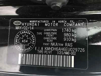 Used Front Right Door Glass Front fits: 2014 Hyundai Elantra Cpe Korea built w/o Foto 1 de 4