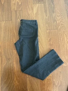 NYDJ Knit Dress Pants Trouser Faux Leather Trim Size 2 Dark Heather Gray - Picture 1 of 8