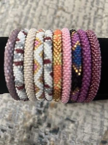NEW 10 SET - Bracelet- Made in NEPAL - 100% Handmade seed beaded Bangle Gift - Picture 1 of 3
