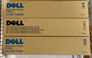 Juego de 3 tóner láser Dell 5100cn, cian, magenta, amarillo CT200544, 45,46 OEM, NUEVO EN CAJA - Imagen 1 de 3