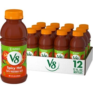 Spicy Hot 100% Vegetable Juice, 12 fl oz Bottle (12 Pack) - Picture 1 of 7